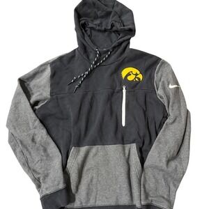 Iowa Hawkeyes Nike Hoodie Black Gray Pullover Large